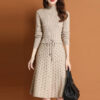 Knitted Shirt Dress - Mid-Length
