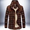 Men's Fall Jacket - Warm Plaid Fleece Jackets Coats -Wear Inside out