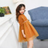 Girls Knit stitching lace dress